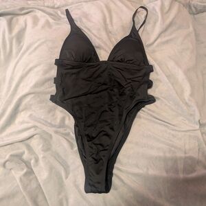 Urban Outfitters Black Side Cut Out Cheeky One-Piece Swimsuit